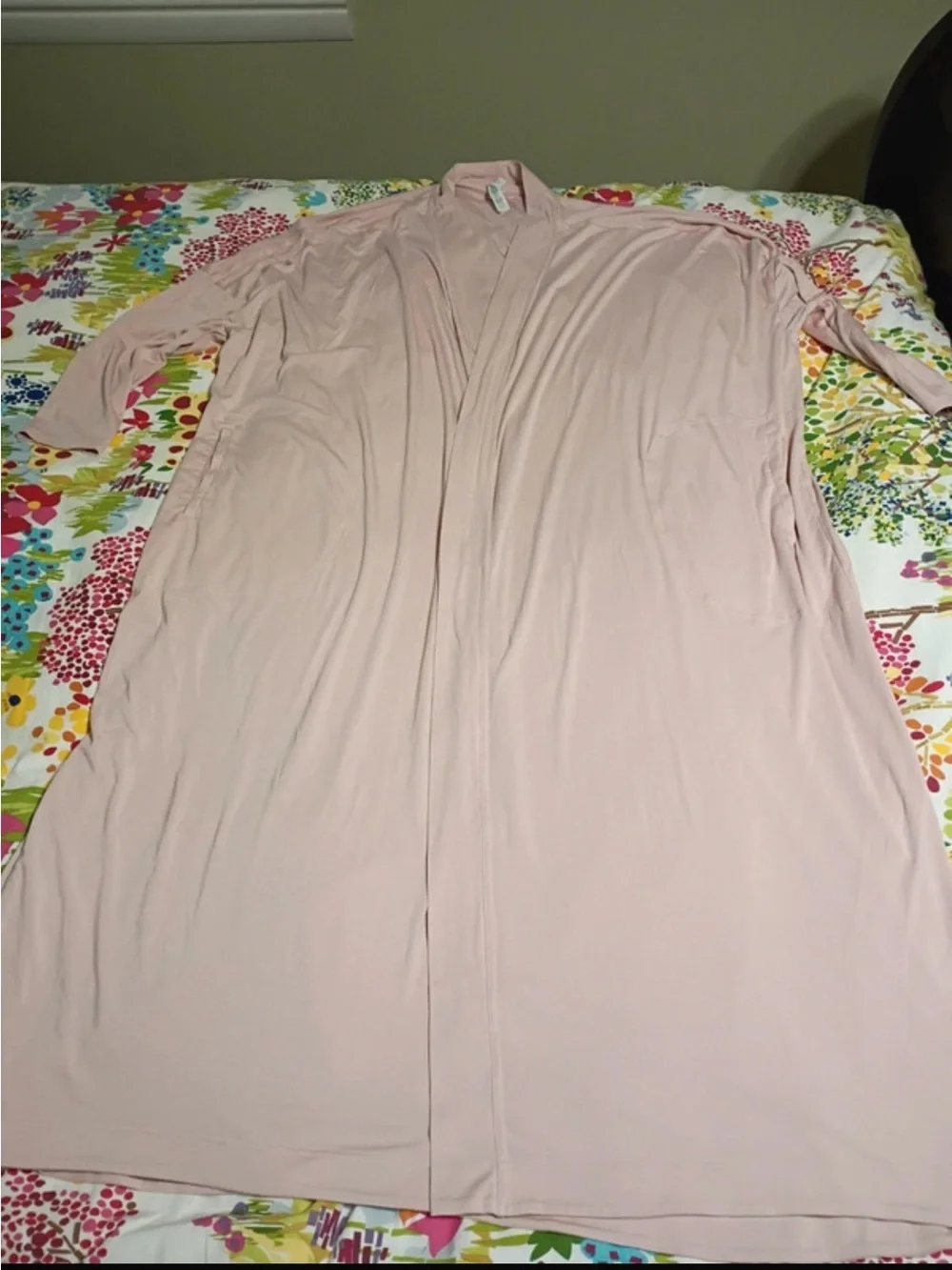 Athleta Blush Pink Long Open-Front Robe/wrap